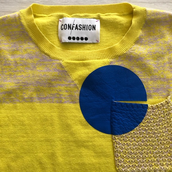 European “Con/fashion” Chest Pocket Knit Sweater Top Blouse - Picture 6 of 16